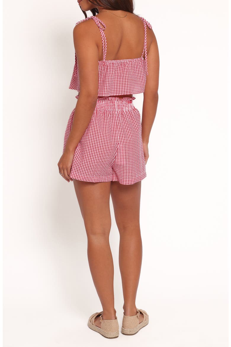 Callum Gingham Crop Camisole & Shorts Set, Alternate, color, RED GINGHAM