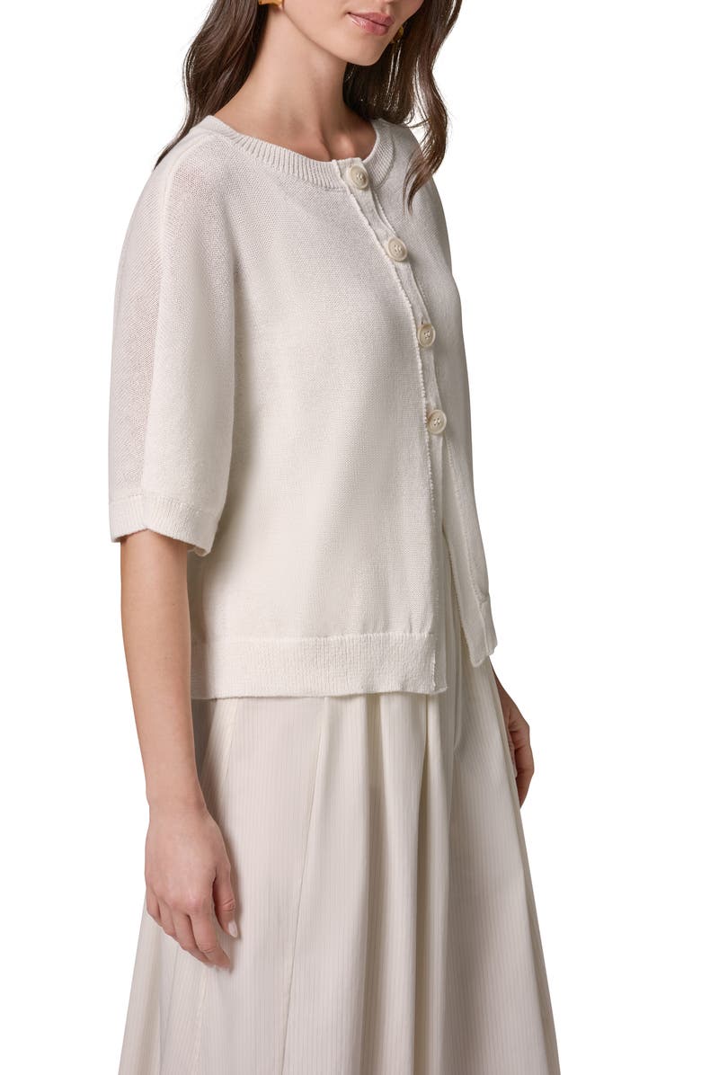 Donna Karan New York Easy Short Sleeve Cardigan, Alternate, color, Sandstone