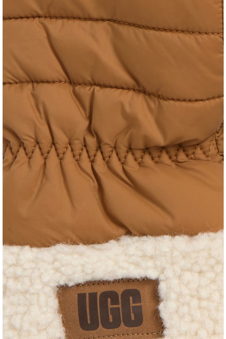AW UGGfluff Cuff Gloves, Alternate, color, CHESTNUT