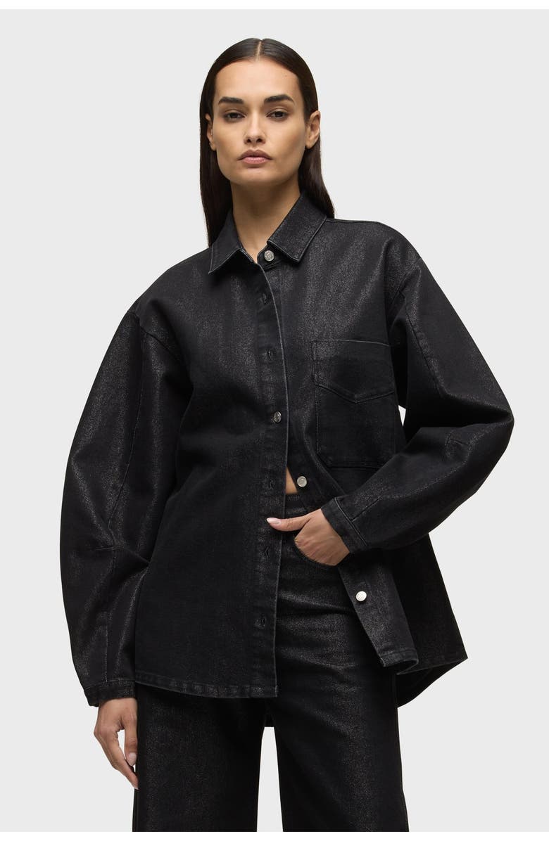 Hudson Jeans Barrel Sleeve Shacket, Main, color, Metallic Rinse