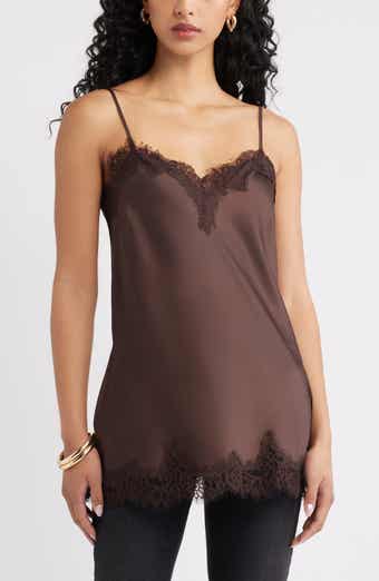 Lace Trim Satin Camisole