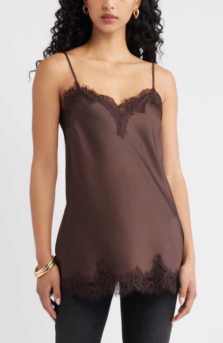 Lace Trim Satin Camisole