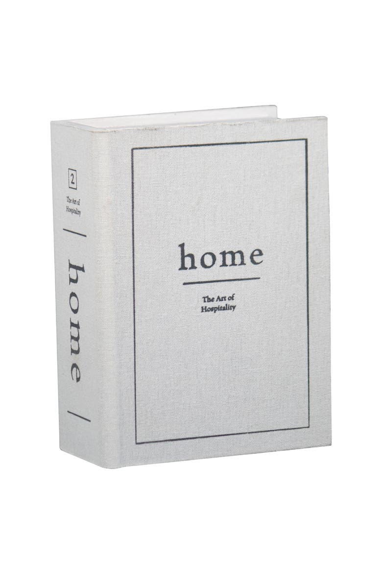 Faux Book 8x6" Lidded Decorative Wood Storage Box, Alternate, color, White