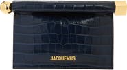 Jacquemus La Pochette Rond Carré Croc Embossed Leather Clutch