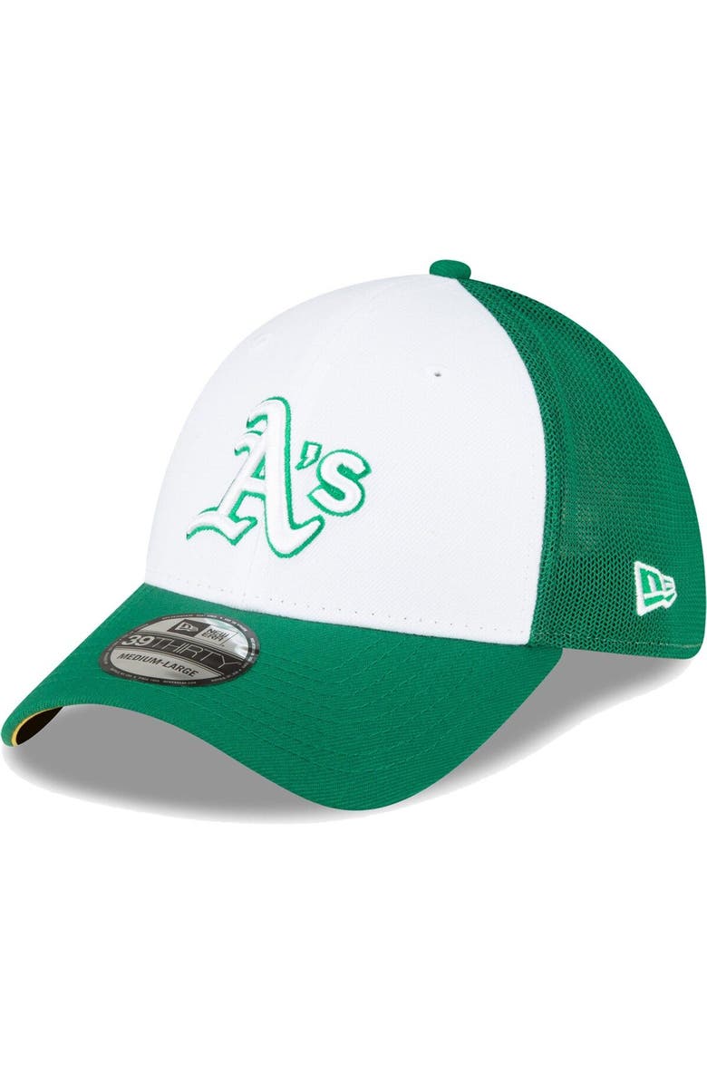 New Era Men's New Era  Green/White Oakland Athletics 2023 On-Field Batting Practice 39THIRTY Flex Hat, Main, color, White