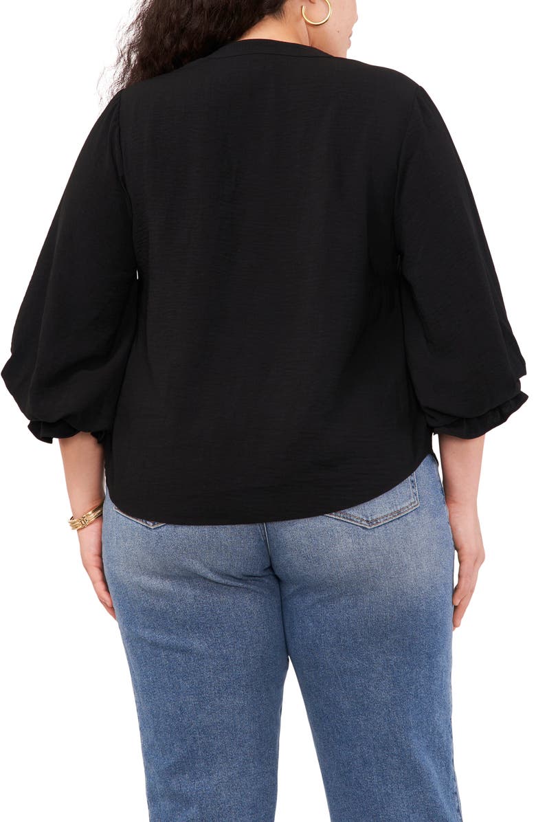 Vince Camuto Split Neck Ruffle Cuff Blouse, Alternate, color, 