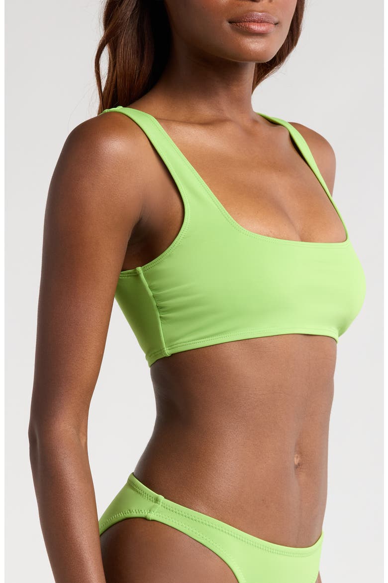 Square Neck Compression Bikini Top, Alternate, color, LIME005