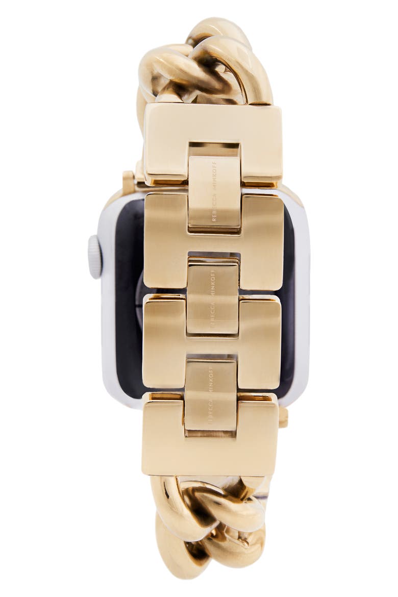 Curb Link Apple Watch® Bracelet Strap, Alternate, color, GOLD