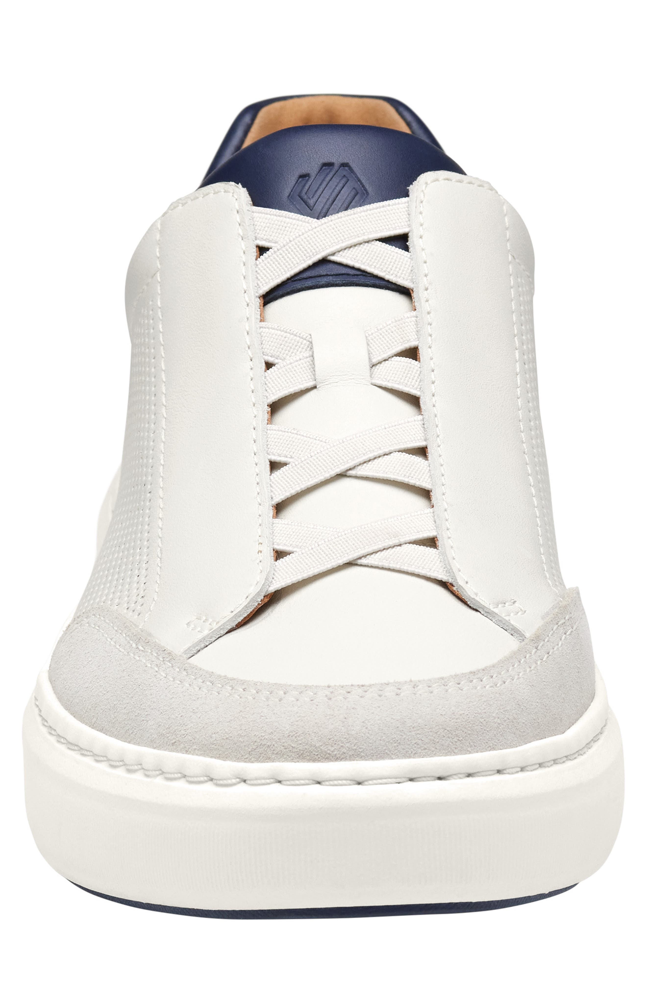 Johnston 
Murphy Anders Perforated Leather Sneaker, Alternate, color, White Full Grain/ Suede