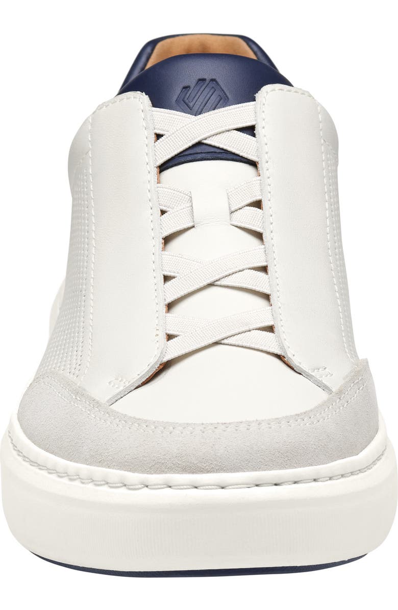 Johnston & Murphy Anders Perforated Leather Sneaker, Alternate, color, White Full Grain/ Suede