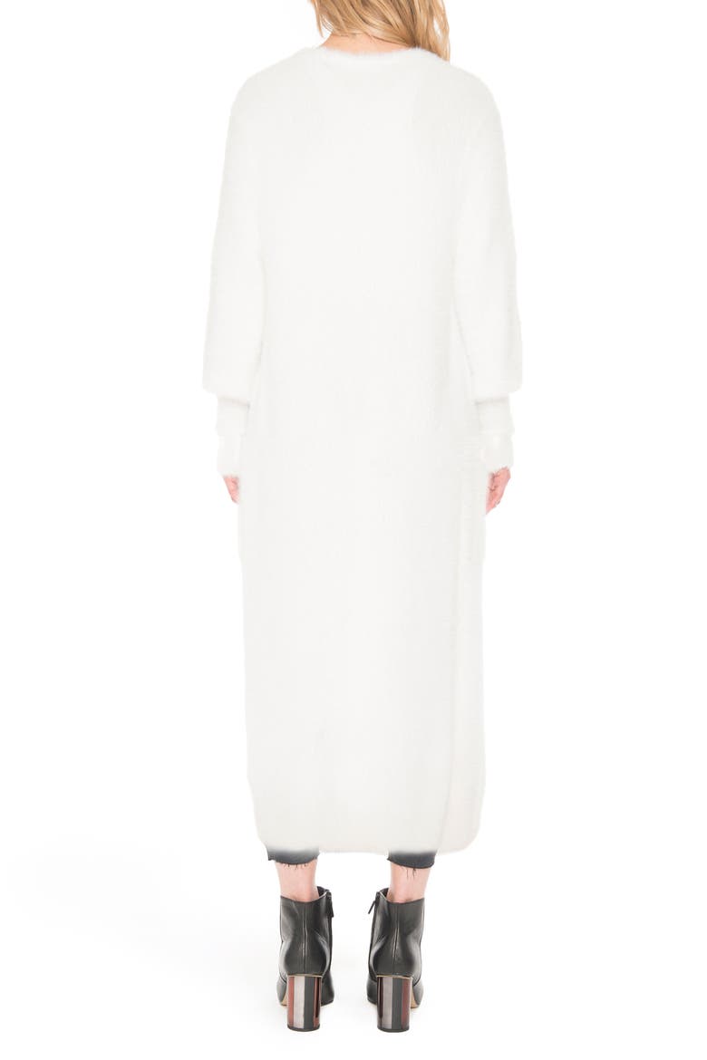 Fuzzy Longline Cardigan, Alternate, color, VELLUM