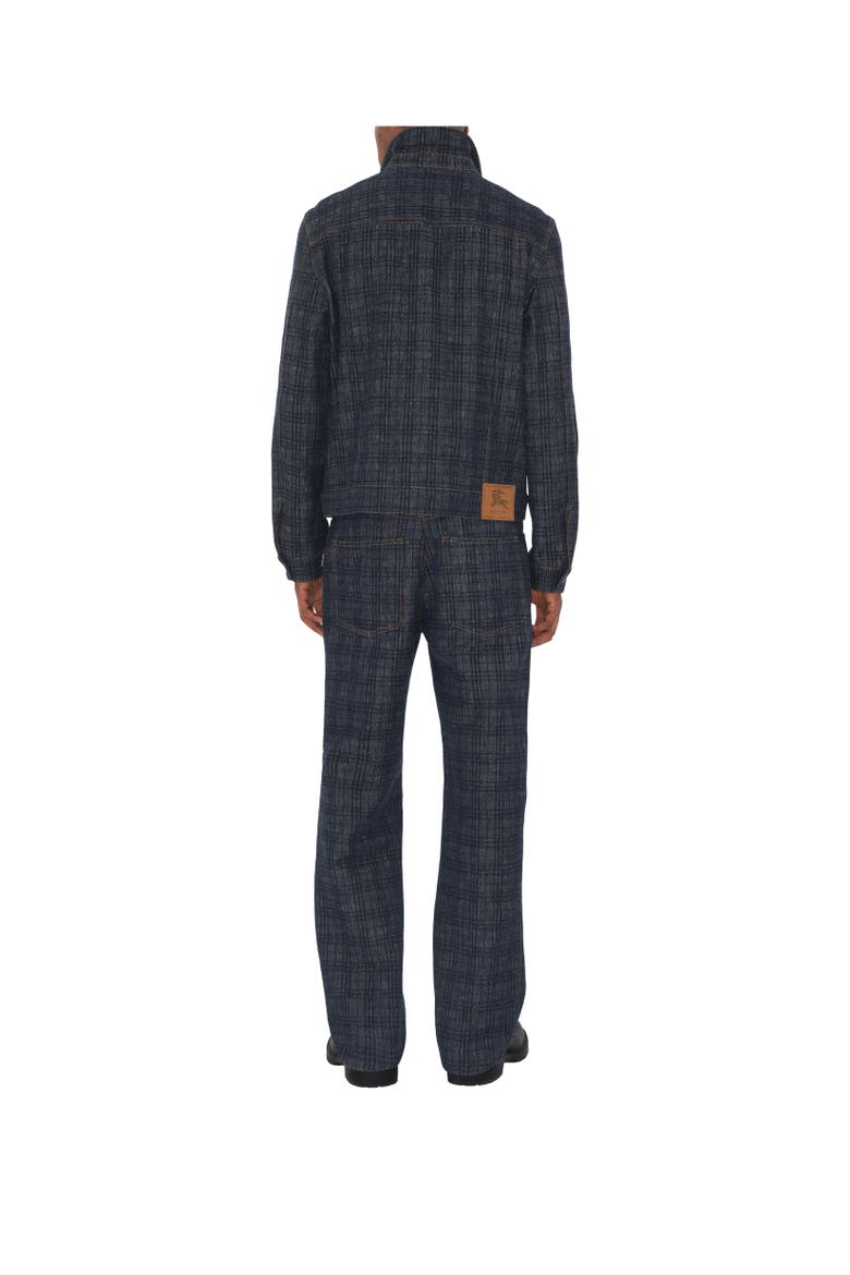 Loose Check Denim Jeans, Alternate, color, Indigo blue