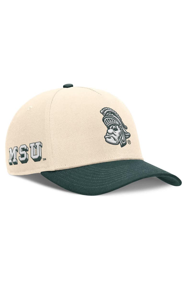 Men's Nike Natural/Green Michigan State Spartans Academic Rise Dri-FIT Adjustable Hat, Main, color, Natural