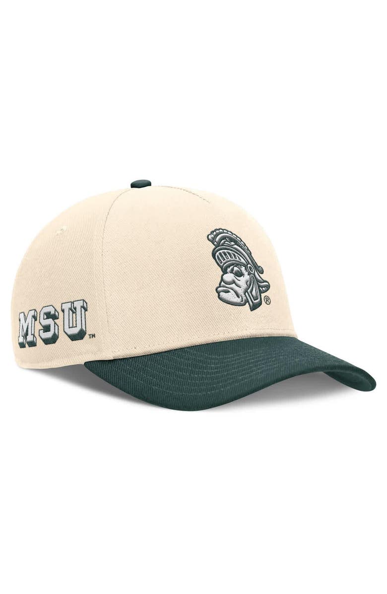 Nike Men's Nike Natural/Green Michigan State Spartans Academic Rise Dri-FIT Adjustable Hat, Main, color, Natural