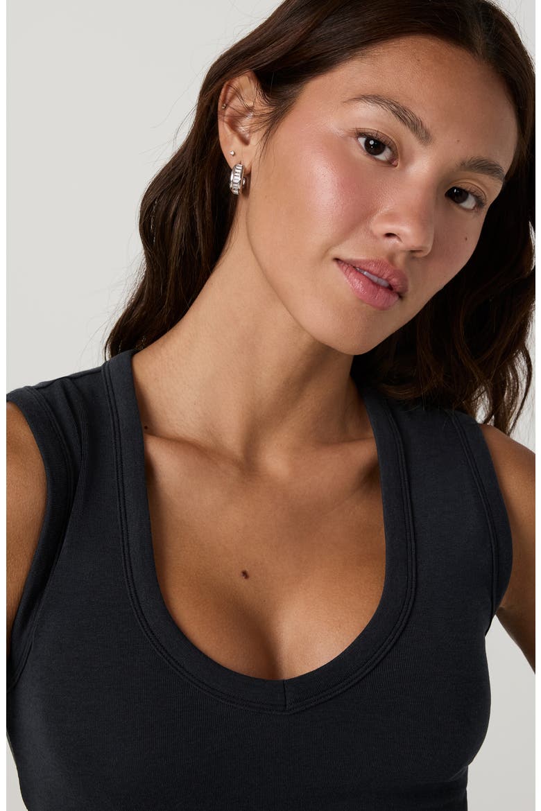 Everyday Cotton Stretch Tank, Alternate, color, INK