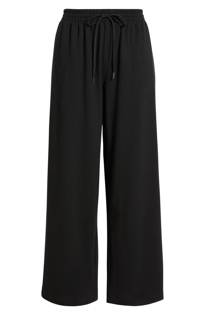 Caslon<sup>®</sup> Ankle Wide Leg Sweatpants, Alternate, color, Black