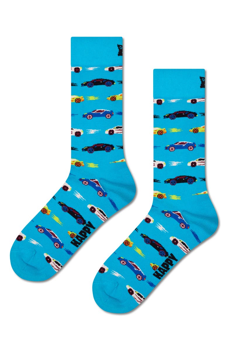 Happy Socks Assorted 3-Pack Fast Sports Cotton Blend Socks Gift Box, Alternate, color, Grey