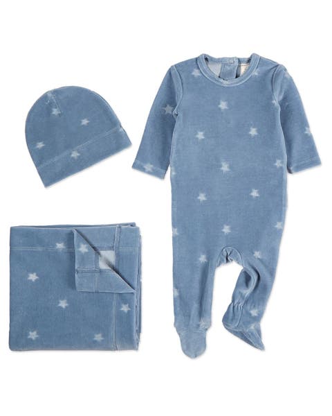 Velvet Star Cotton Rich Velour Footie Set