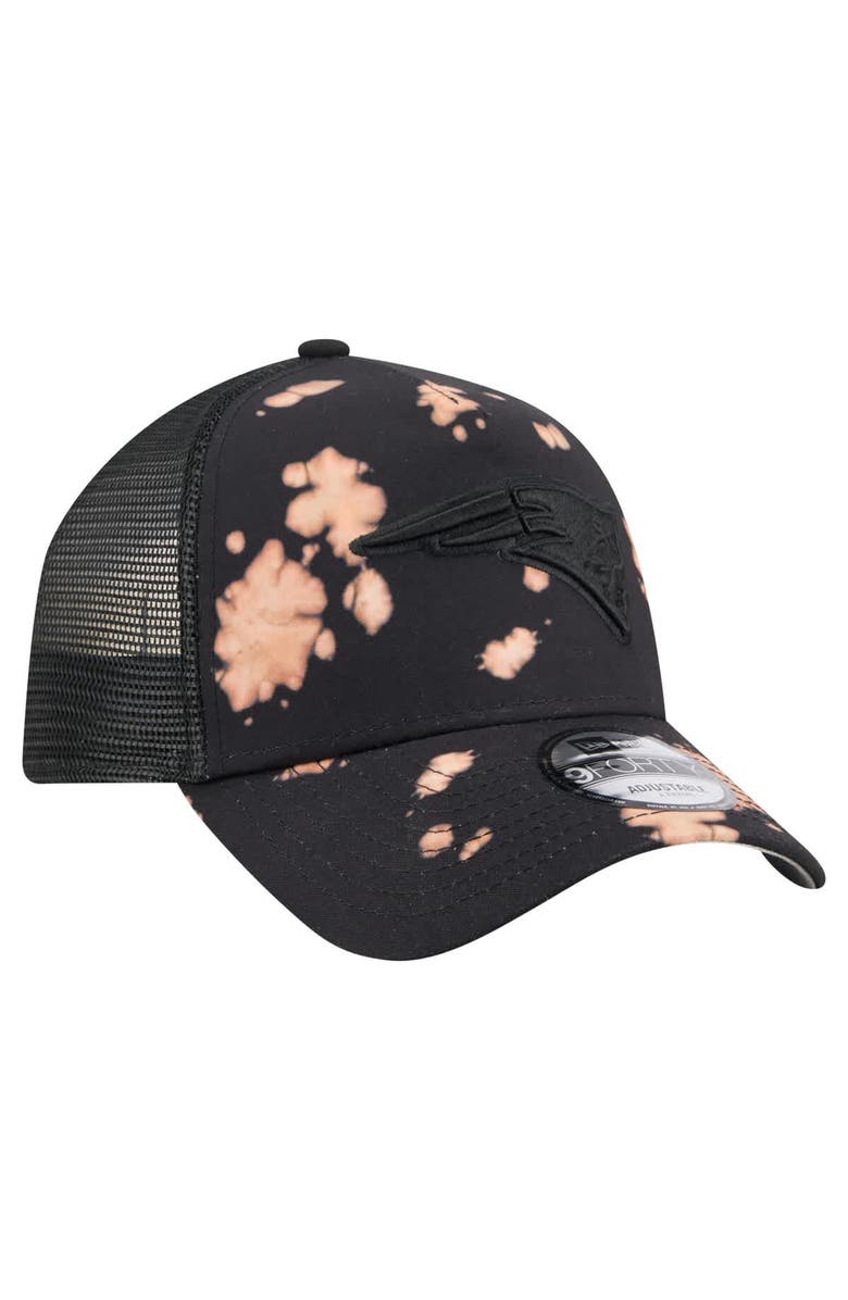 New Era Men's New Era Black New England Patriots Bleached 9FORTY A-Frame Adjustable Hat, Alternate, color, Black