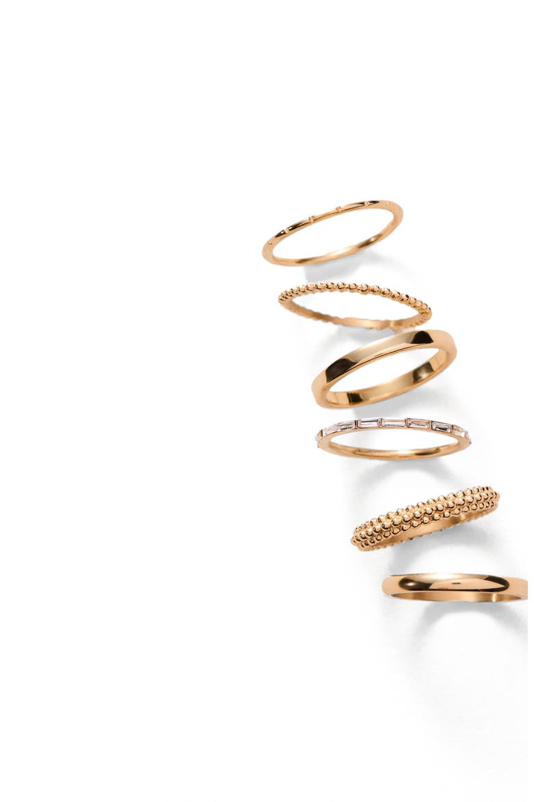 Textured Stacking Ring Set of 3, Alternate, color, Gold