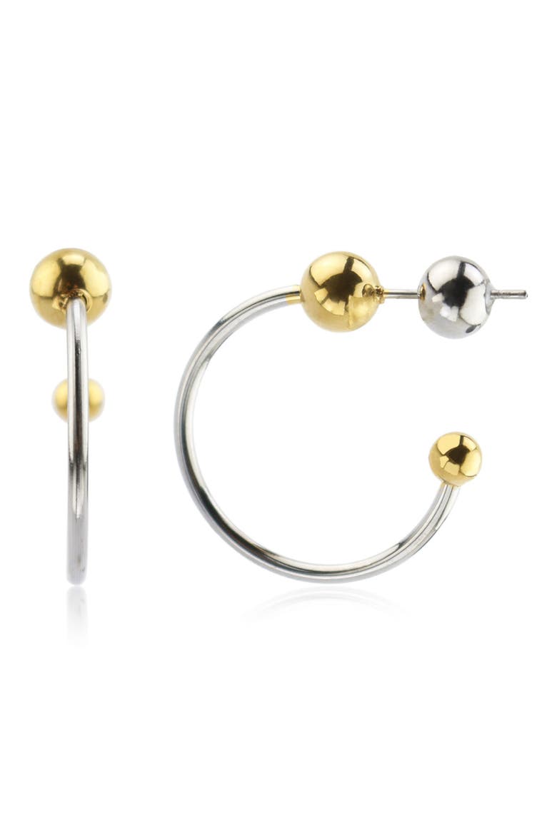 Two-Tone Beaded Hoop Earrings, Main, color, TWO-TONE