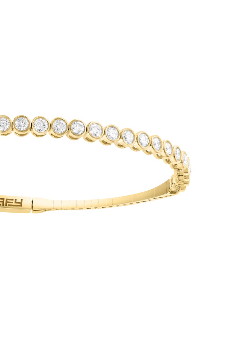 EFFY 14K Gold Plated Sterling Silver Lab Grown Diamond Bangle Bracelet, Alternate, color, Gold