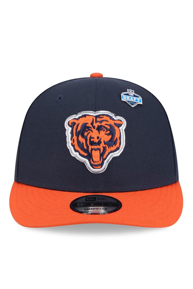 Men's New Era  Navy/Orange Chicago Bears 2026 NFL Draft On Stage Pre-Curved 9FIFTY Snapback Hat, Alternate, color, Navy