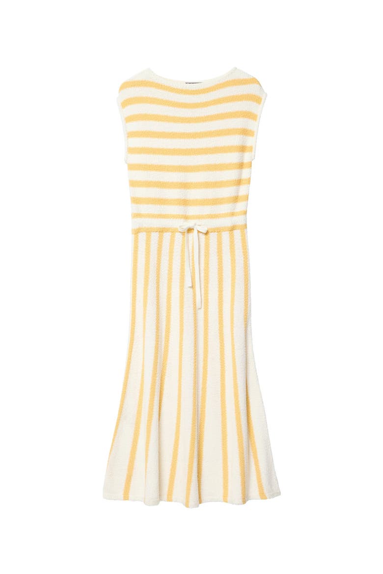 Cotton Blend Striped Midi Dress, Alternate, color, Yellow