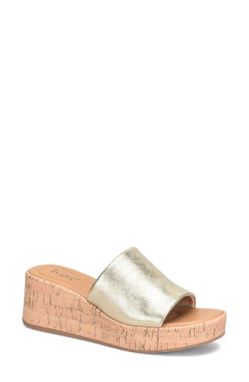 B O C Savia Platform Wedge Sandal In Gold