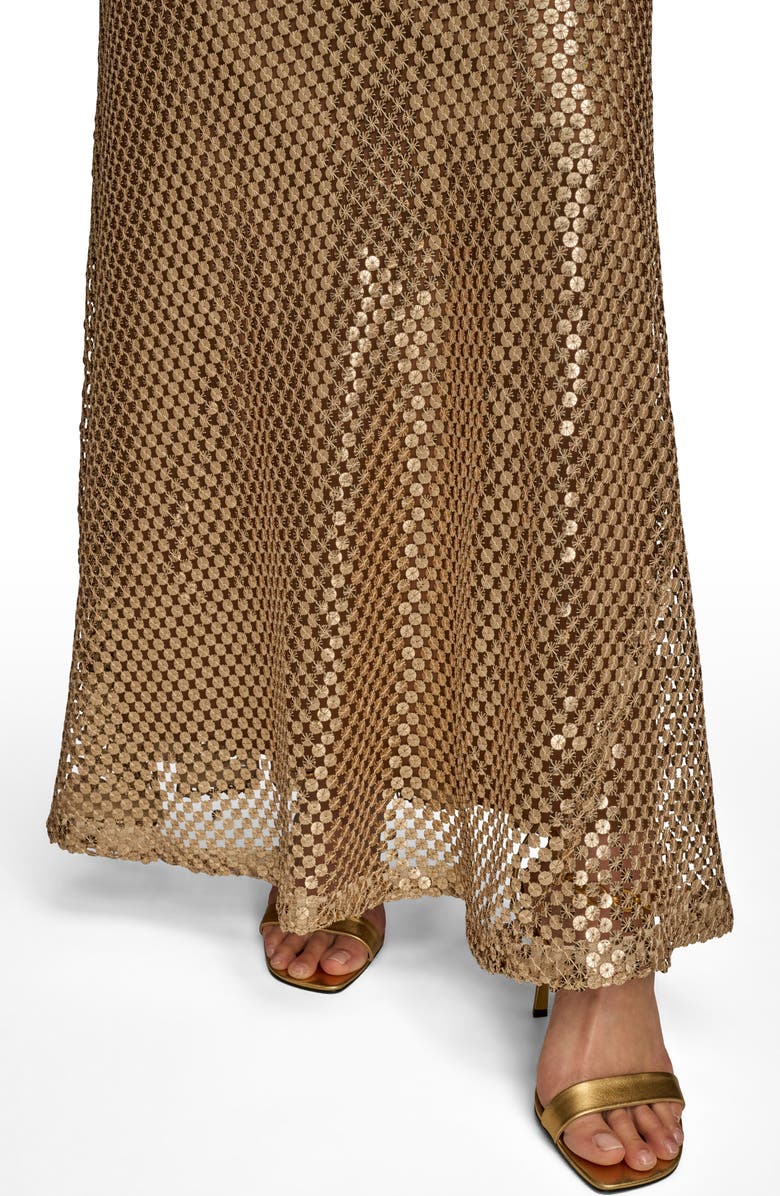 Donna Karan New York Sleeveless Sequin Gown, Alternate, color, Gold