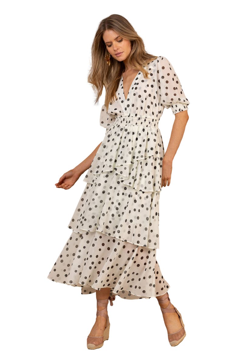 Hale Bob Kiera Chiffon Dress, Alternate, color, Ivory