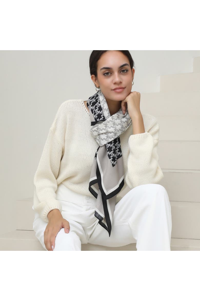 The Poppy Lightweight Scarf, Alternate, color, Monochrome