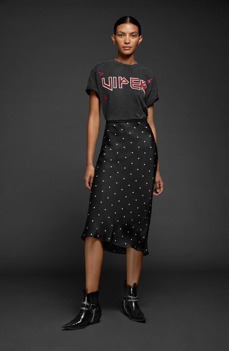 ANINE BING Polka Dot Silk Skirt, Alternate, color,