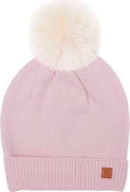 Northern Classics Knit Winter Hat with Faux Fur Pom