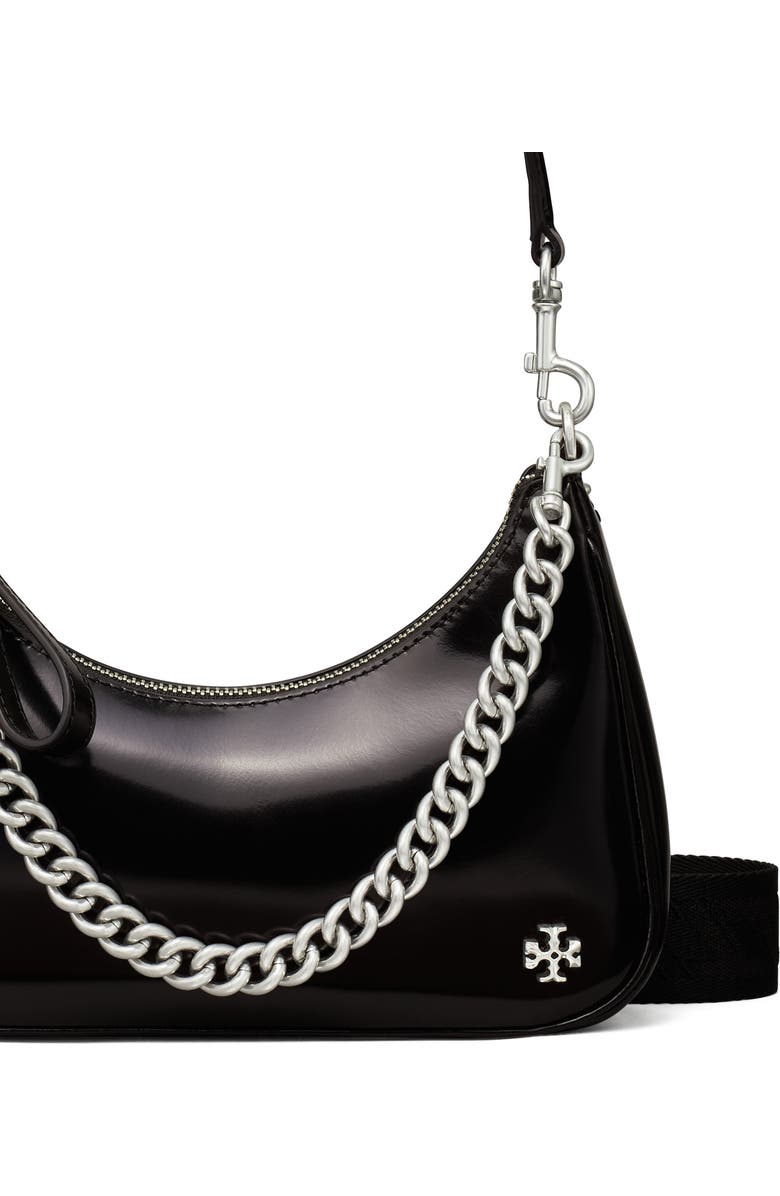 Tory Burch 151 Mercer Patent Small Leather Crescent Bag, Alternate, color,