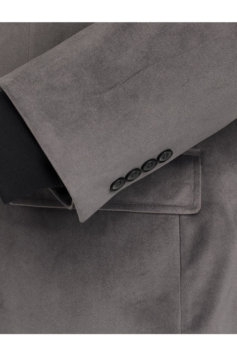 Big & Tall Jacket-Relaxer Velvet Sport Coat, Alternate, color, CHARCOAL