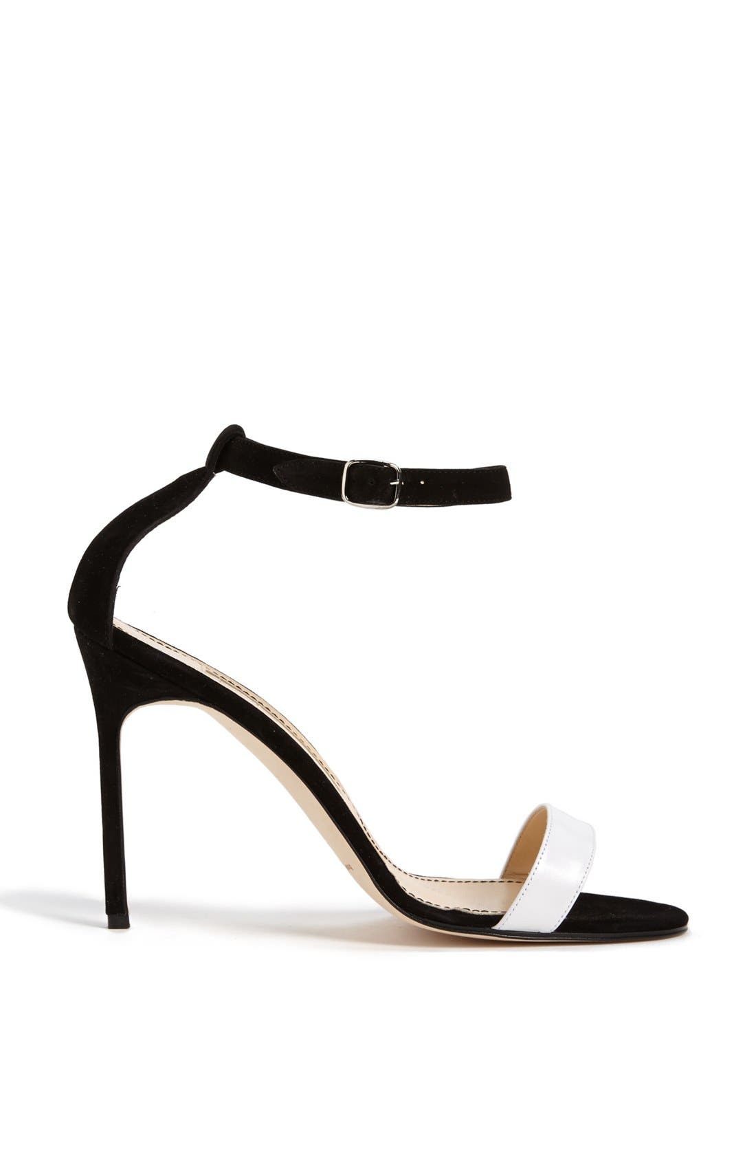 'Chaos' Bicolor Sandal, Alternate, color, BLACK