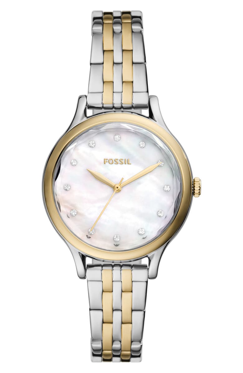 Fossil Laney Two-Tone Bracelet Watch, 34mm, Main, color, Two Tone