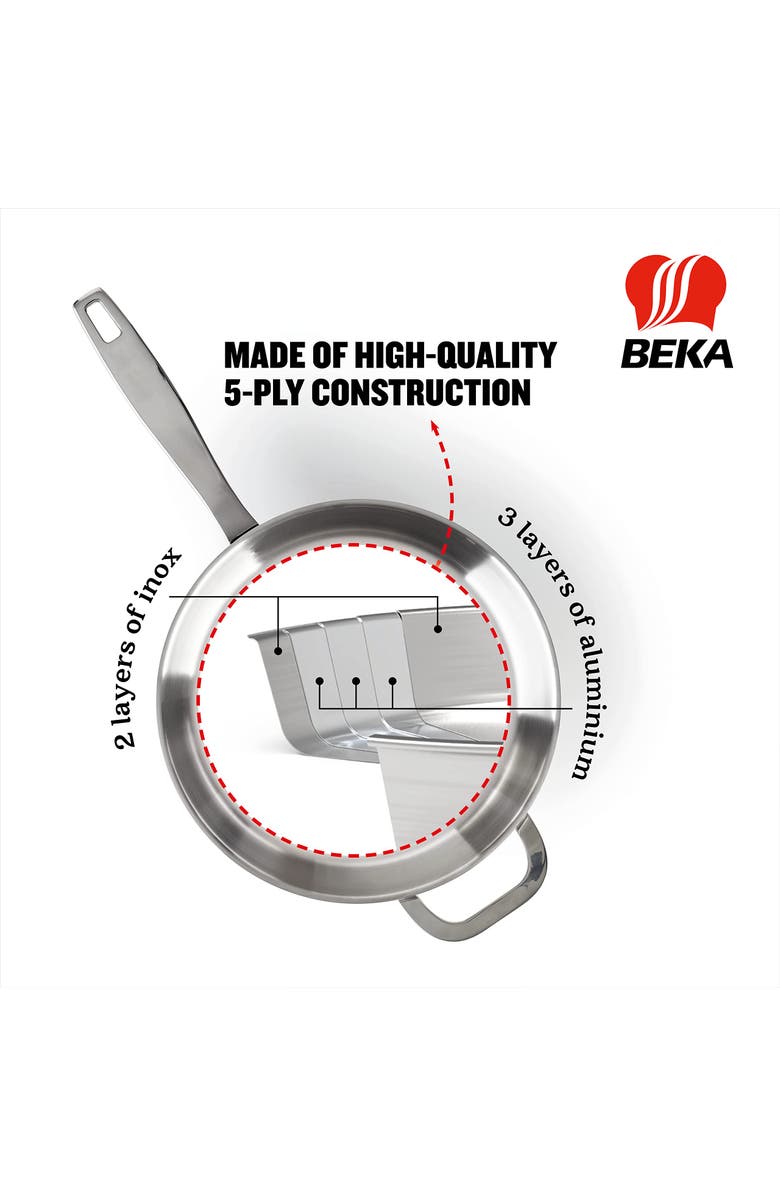 Beka Maestro 5-Ply Stainless Steel Frying Pan, Alternate, color, Stainless Steel