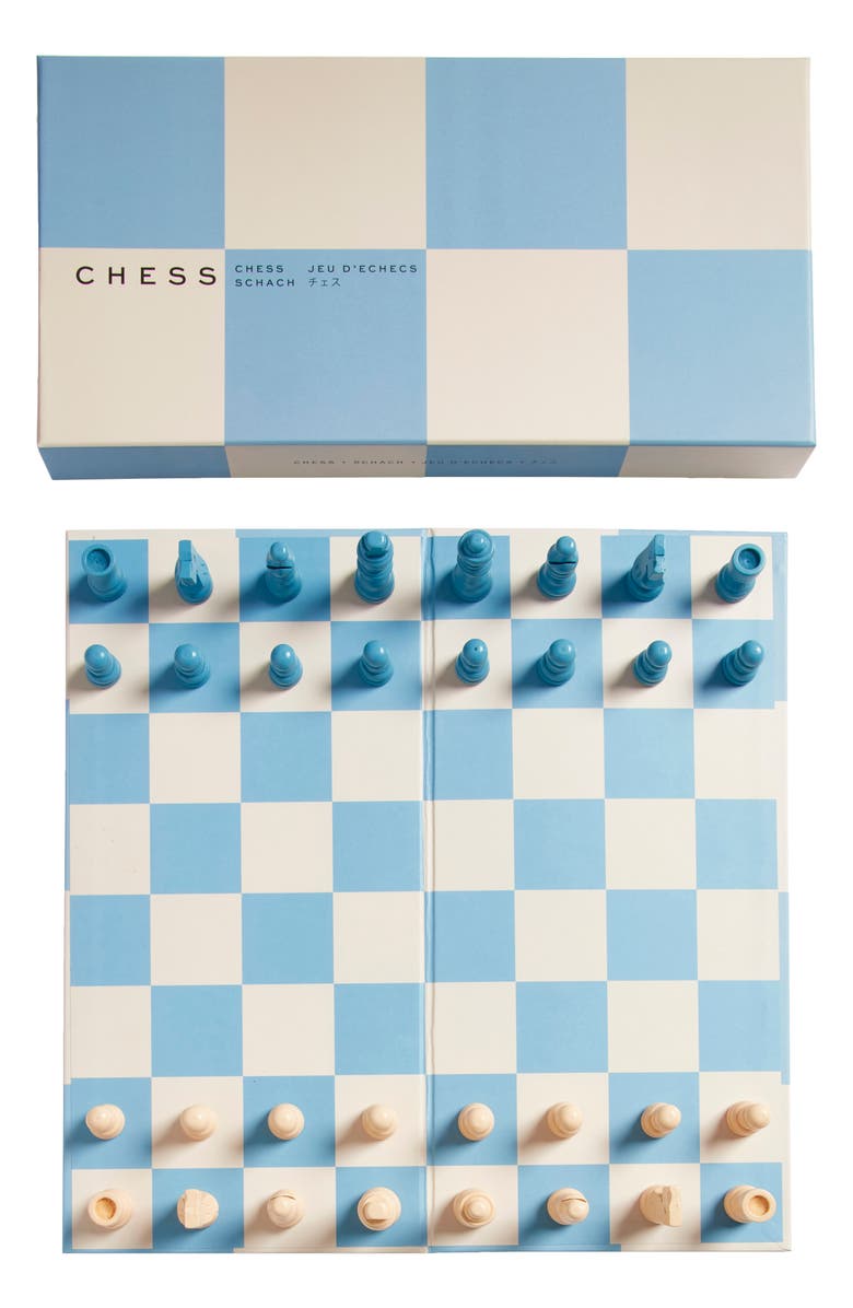PRINTWORKS Chess Game Set, Alternate, color, Blue/ White