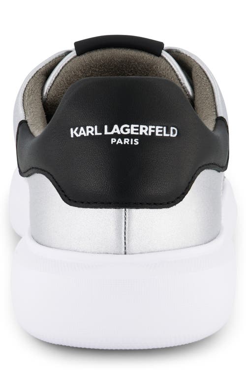Karl Lagerfeld Paris Embroidered Karl Sneaker In Silver