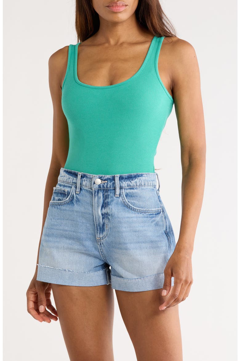 Nica Scoop Neck Bodysuit, Main, color, BRIGHT JADE