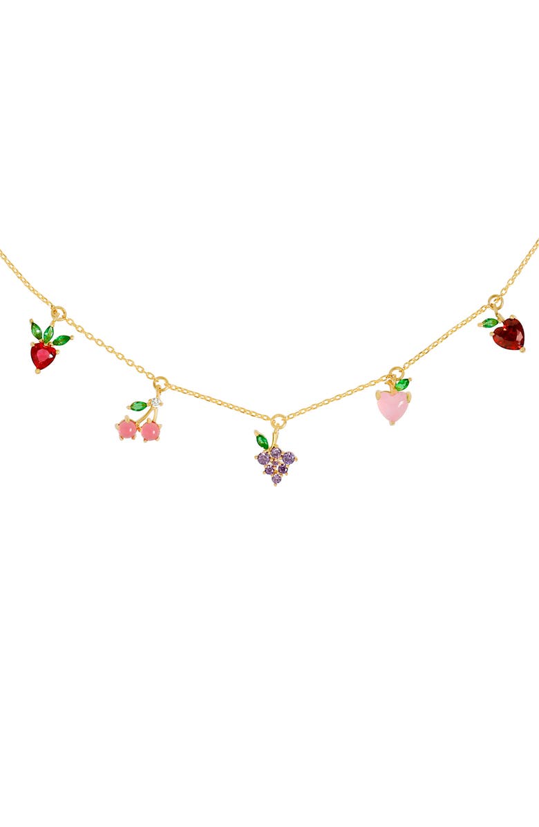 Girls Crew Fruit Basket Choker Necklace, Main, color, Gold