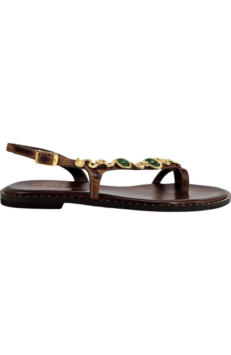 Madison Maison Leather Flat Serpent Sandal, Main, color, Chocolate