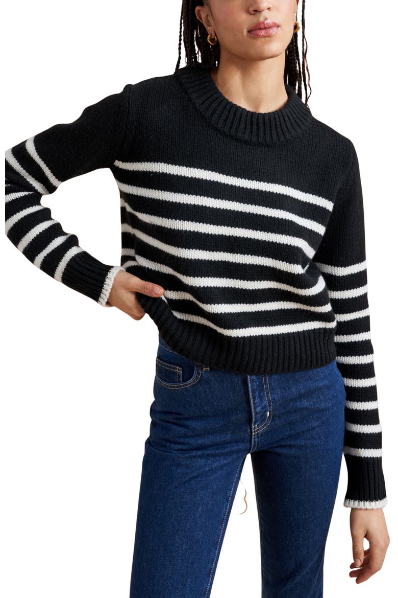 Mini Marin Sweater, Main, color, Black/Cream