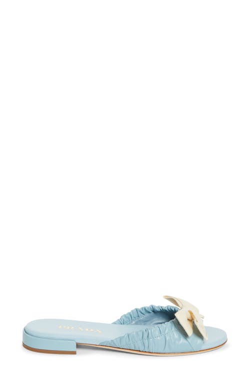 Prada Bow Slide Sandal In Blue