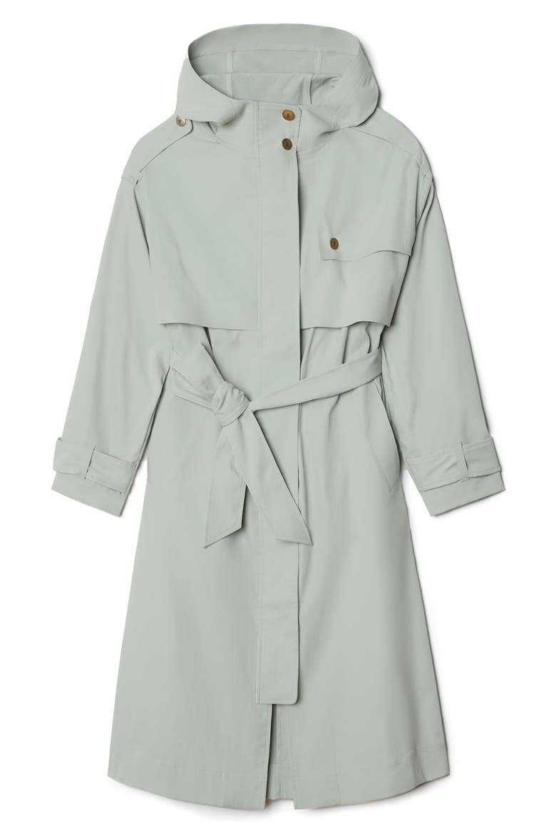 Utility Trench Coat, Alternate, color, GRAY GREEN