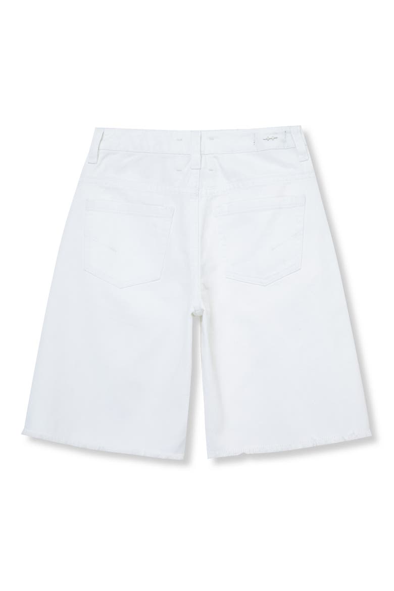 Kids' Distressed Wide Leg Bermuda Shorts, Alternate, color, WHITE