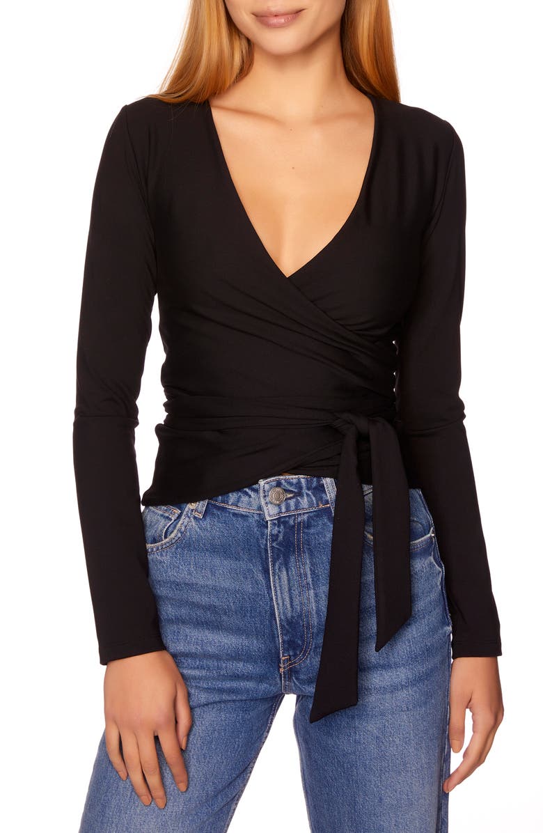 Susana Monaco Ballerina Wrap Top, Main, color, 
