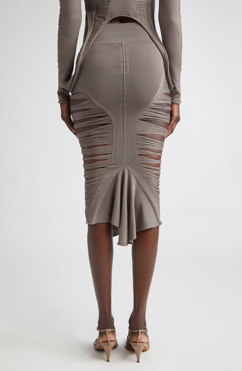 Rick Owens Gonna in Maglia Knit Wool Midi Skirt, Alternate, color, 
